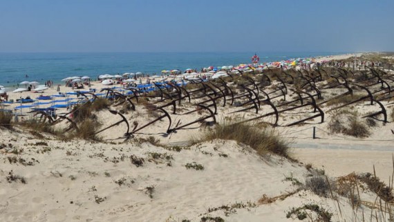 Barril Beach panoramic view with anchors graveyard