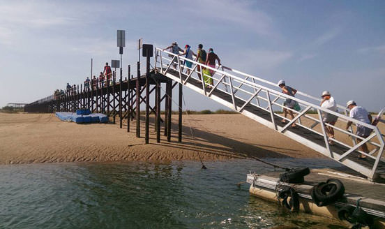 Cabanas Tavira Beach Path from Boat Peer