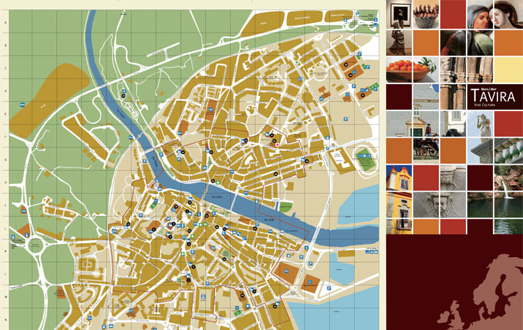 Map of Tavira city centre